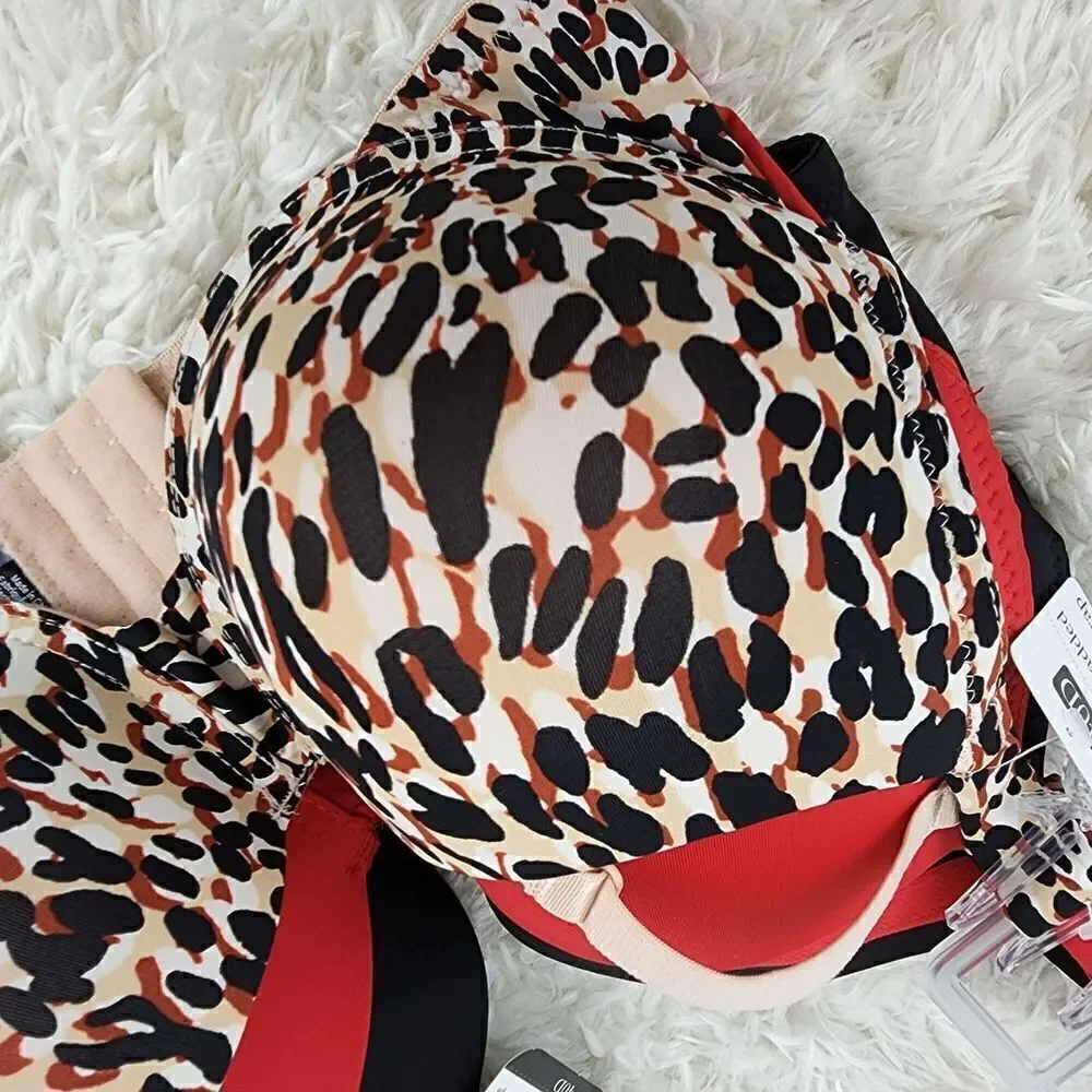 Rene Rofe 40D Multicoler Animal print lighly padded 3 pack Lined Sexy Bra